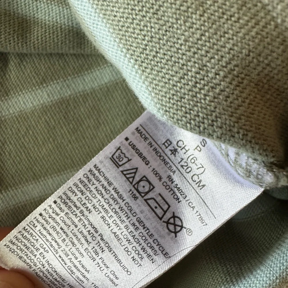 Striped Sage Green Boys Long Sleeve Top